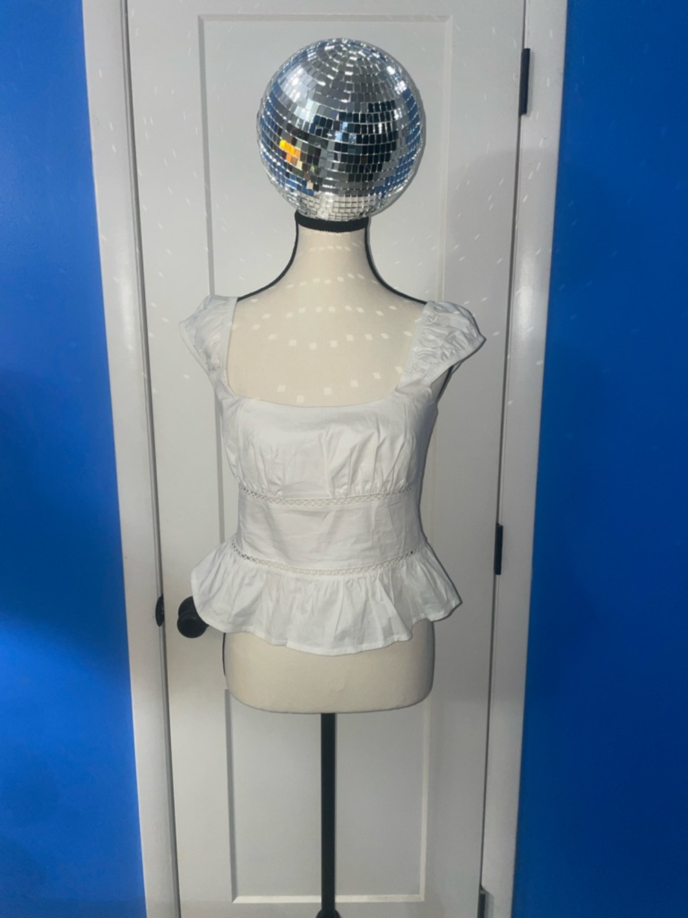 wild fable White Ruffle Peplum Blouse